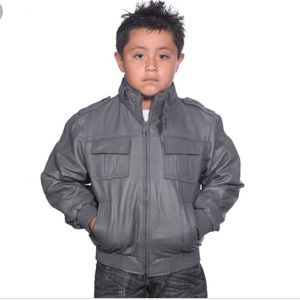 Boys Faux Leather Jacket-18/20